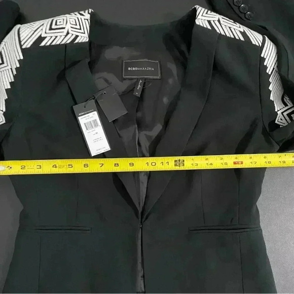 New REVOLVE BCBG MaxAzria Bolero Blazer Embroidered Crop 90s Y2K Tailored Boho - Picture 13 of 17
